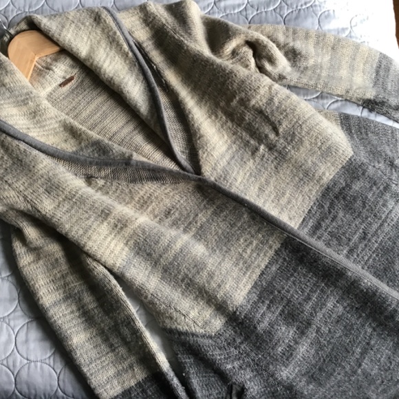 FREE PEOPLE WOOL BLEND LONG SEMI-ADJUSTED KNIT CARDIGAN, APPROX SIZE MED/LARGE - Picture 7 of 16